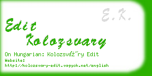 edit kolozsvary business card